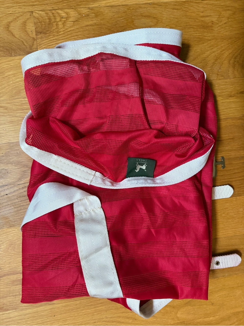 JACK’s Red Mesh sheet type cover Equestrian Horse size 78 w/ White Trim